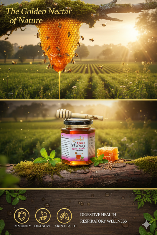 Ajwain Honey 350g | Natural Raw Honey from Ajwain Farms | Farm-Sourced – Jannathul Nayeem