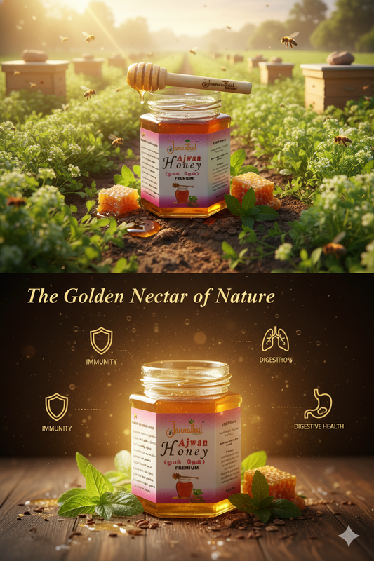 Ajwain Honey 350g | Natural Raw Honey from Ajwain Farms | Farm-Sourced – Jannathul Nayeem