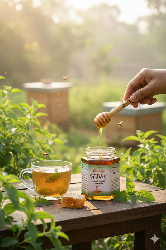 Tulasi Honey 350g – Pure Raw Natural Honey from Tulsi Farms | Immunity Boost | Jannathul Nayeem