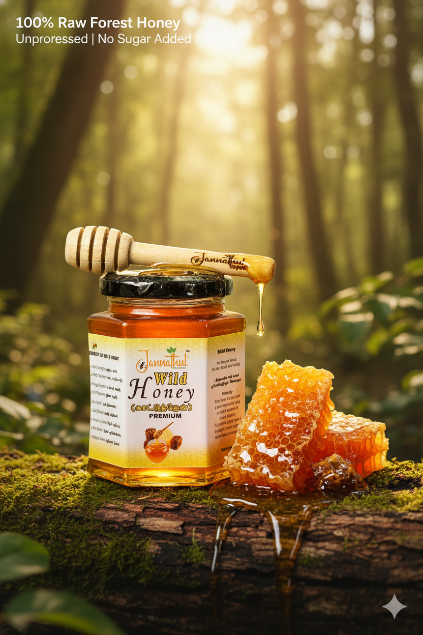 Wild  Honey 350g – Raw Natural Honey | Forest-Foraged | Jannathul Nayeem