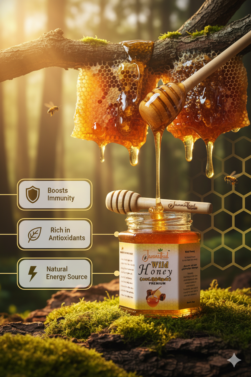 Wild  Honey 350g – Raw Natural Honey | Forest-Foraged | Jannathul Nayeem